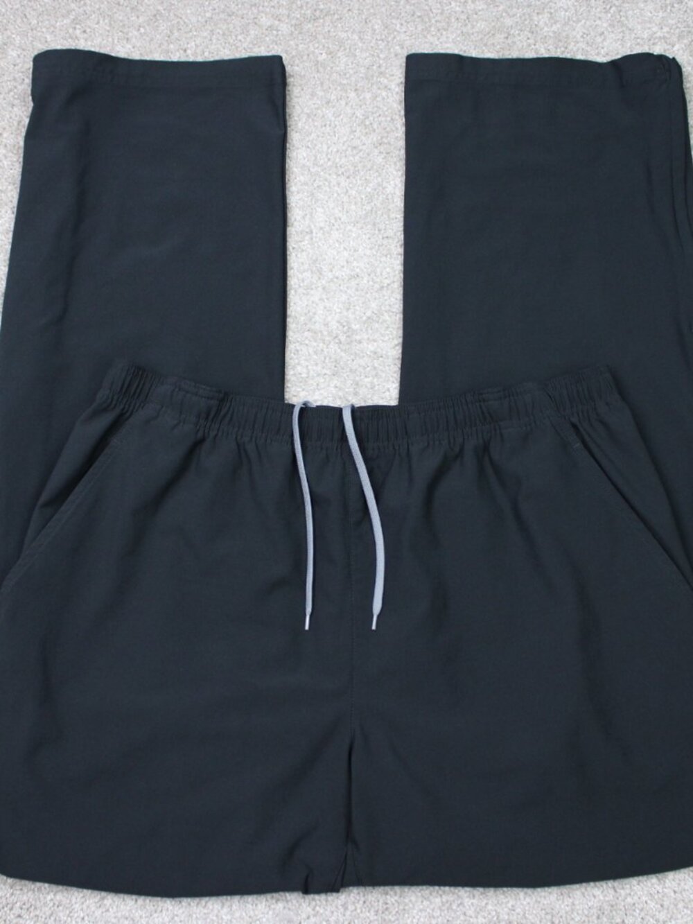 Nike Pants Men XL 34x32 Black FITDRY Zip Ankle Drawstring Athletic Track Joggers